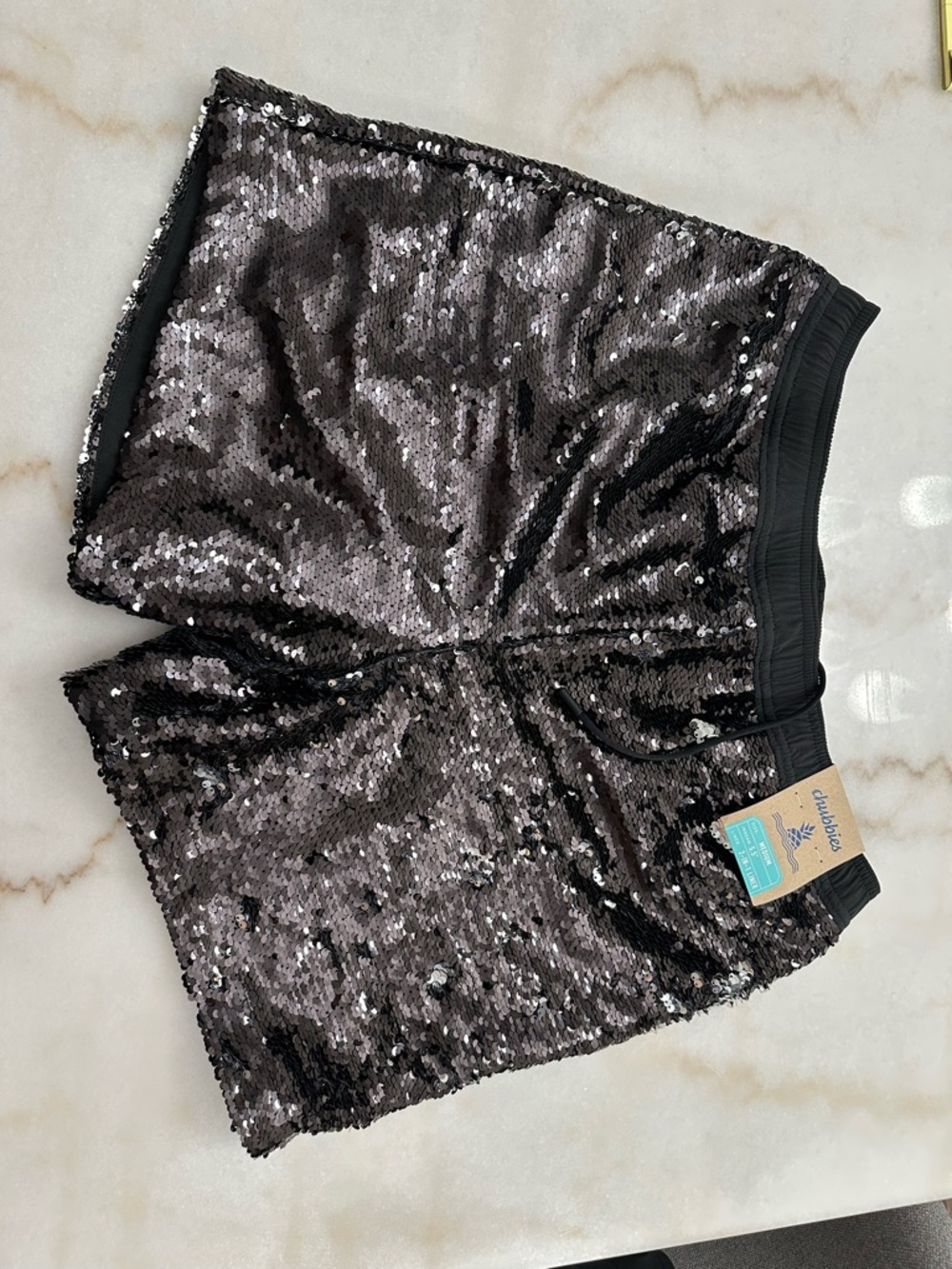 chubbies Black Sequin Athletic Shorts